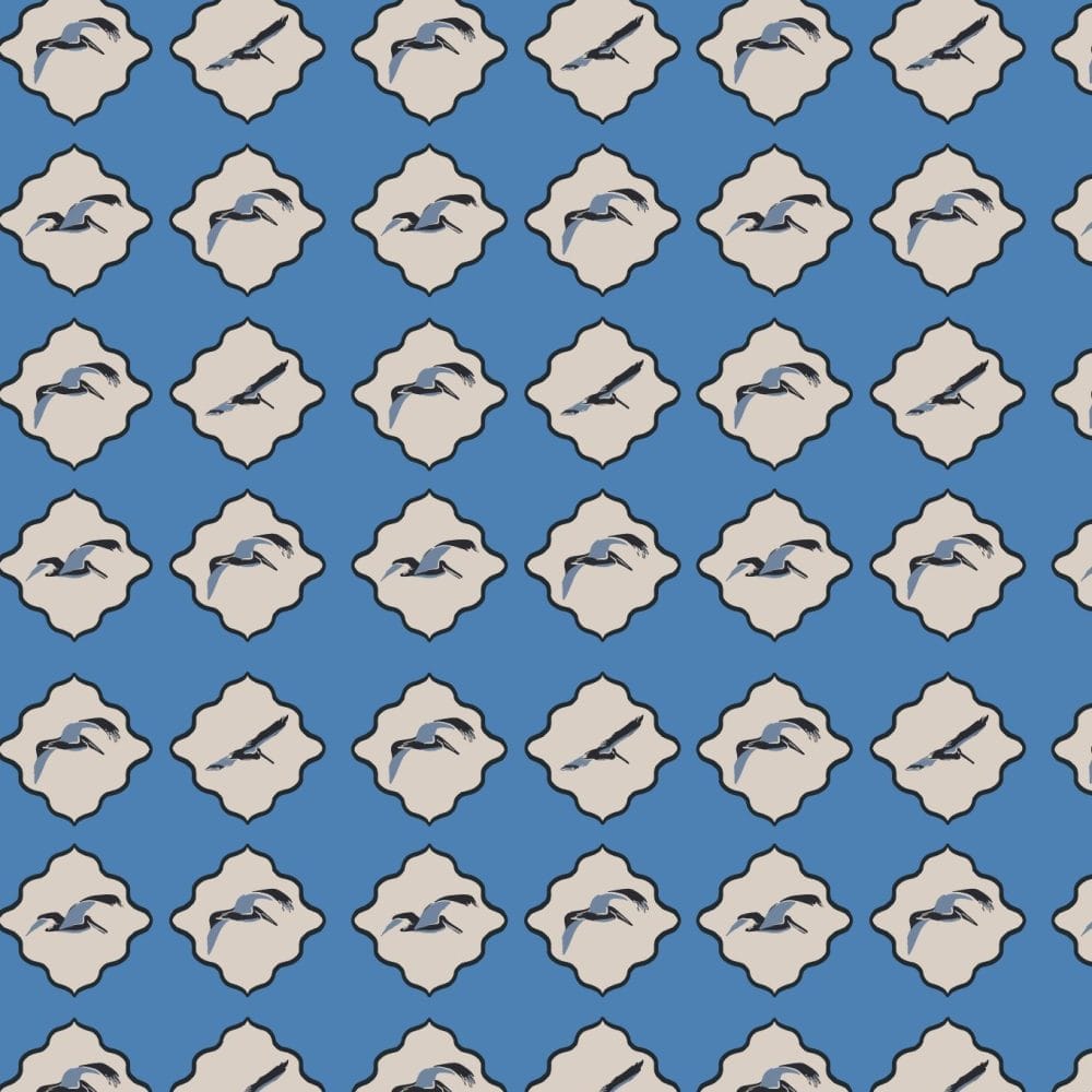 Brown Pelican wallpaper in vibrant Blue